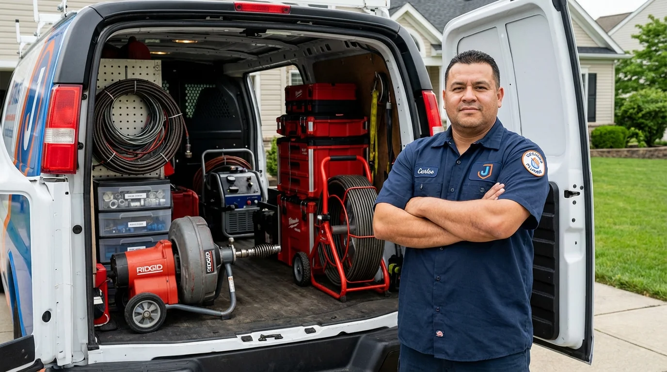Professional drain cleaning equipment and Johns Plumbing LLC plumber in Union